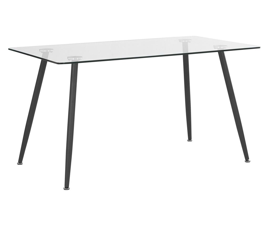 Étkezőasztal MIDLAND Fekete 80 cm Edzett üveg 140 cm - 2