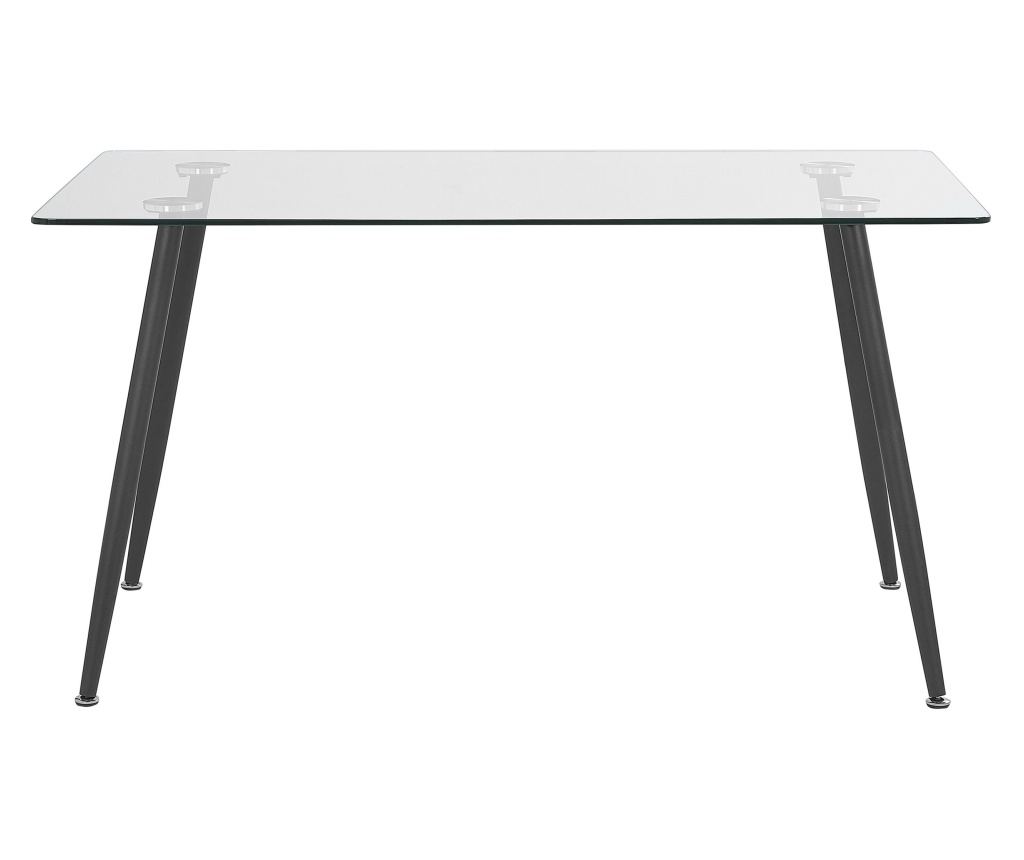 Étkezőasztal MIDLAND Fekete 80 cm Edzett üveg 140 cm - 4