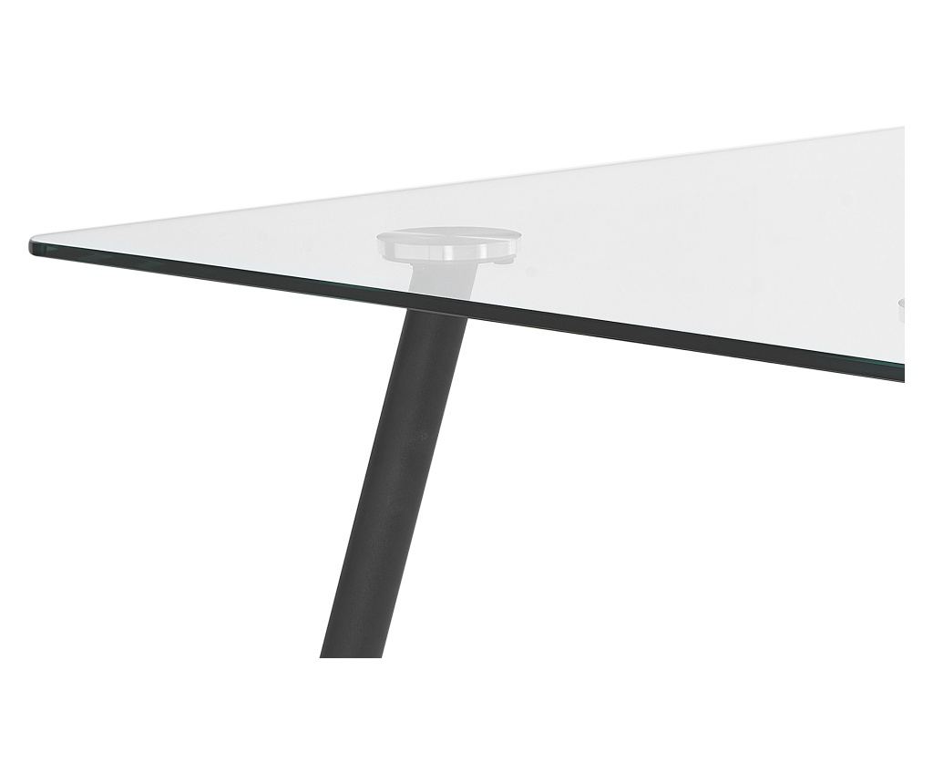 Étkezőasztal MIDLAND Fekete 80 cm Edzett üveg 140 cm - 5