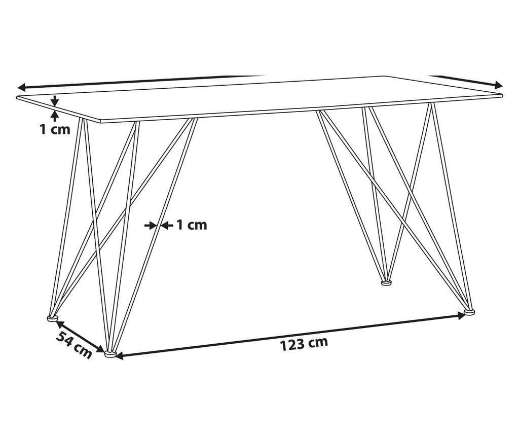 Étkezőasztal KENTON Fekete márvány 80 cm Edzett üveg 140 cm - 3