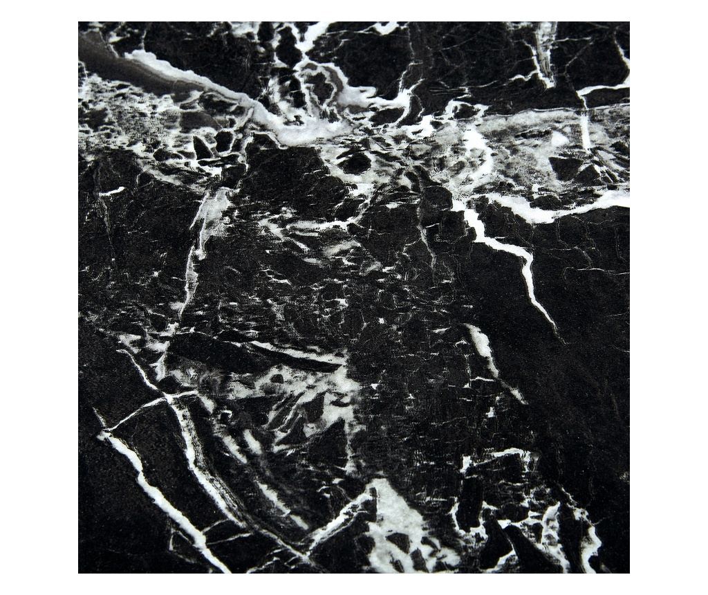 Étkezőasztal KENTON Fekete márvány 80 cm Edzett üveg 140 cm - 7