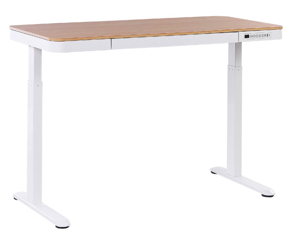 Elektromosan állítható asztal KENLY Barna/fehér 120 cm 60 cm USB porttal - 2