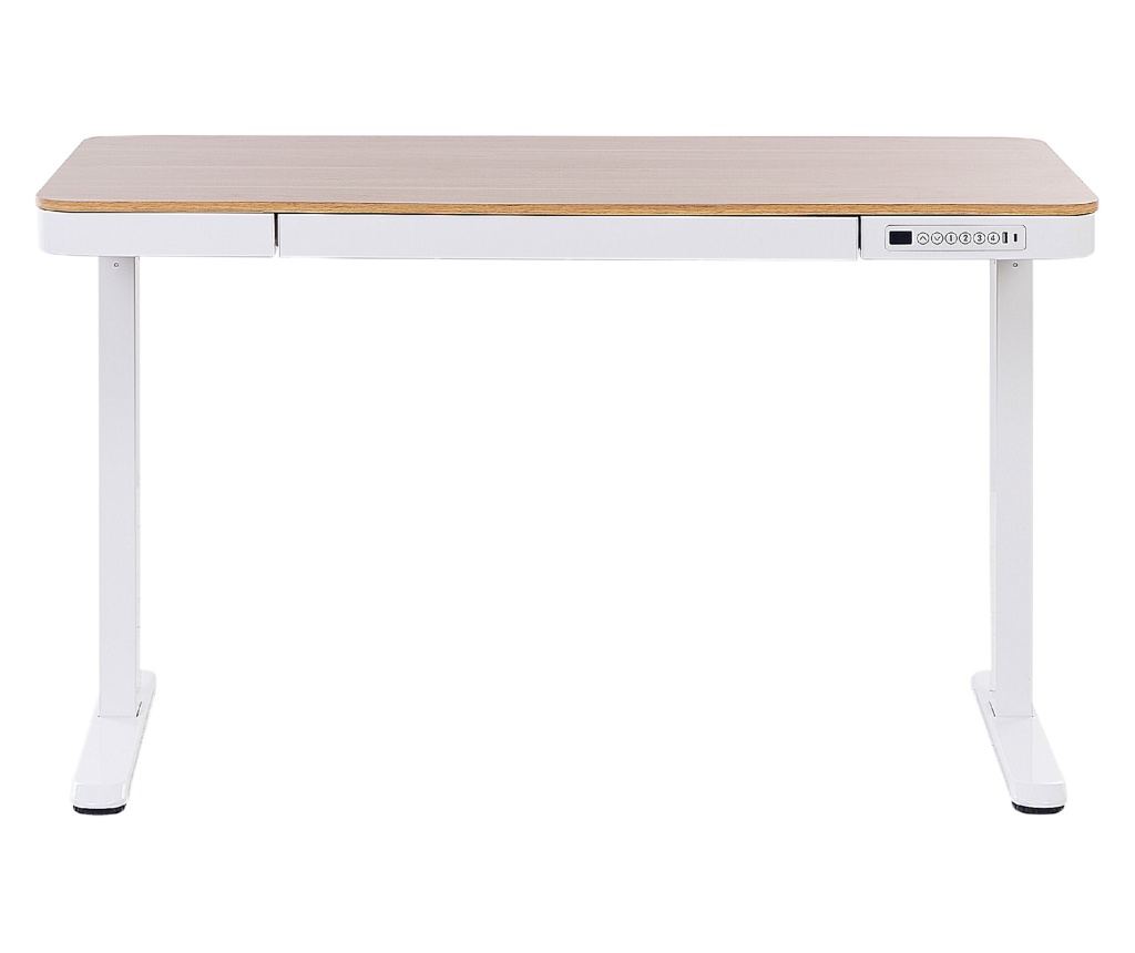Elektromosan állítható asztal KENLY Barna/fehér 120 cm 60 cm USB porttal - 4