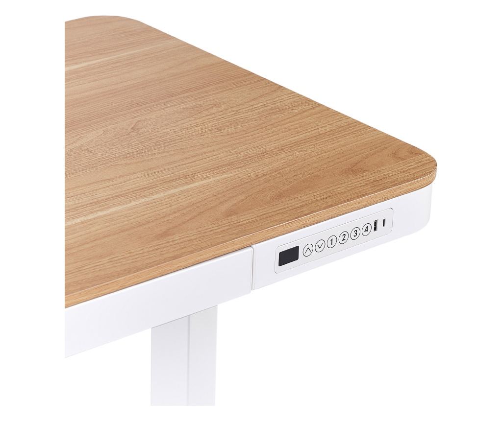 Elektromosan állítható asztal KENLY Barna/fehér 120 cm 60 cm USB porttal - 8