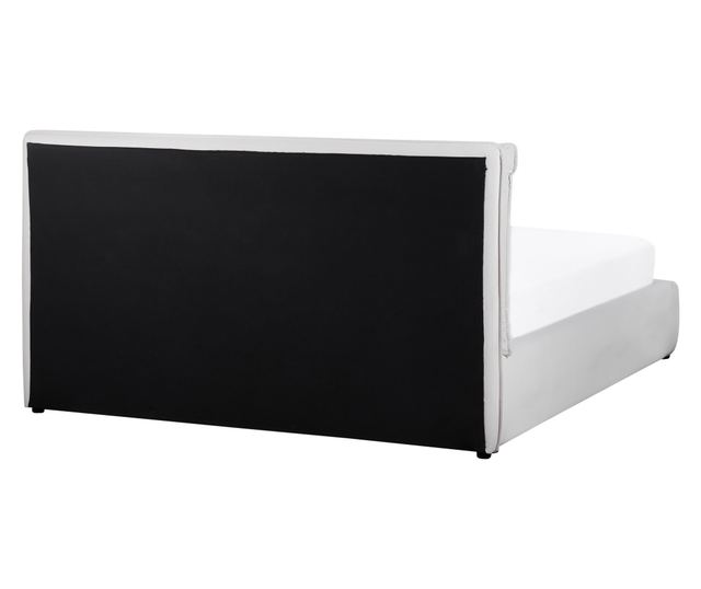 BAJONNA Velvet Ottoman Bed Frame 160 x 200 cm Off-White