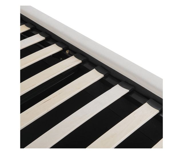 BAJONNA Velvet Ottoman Bed Frame 160 x 200 cm Off-White