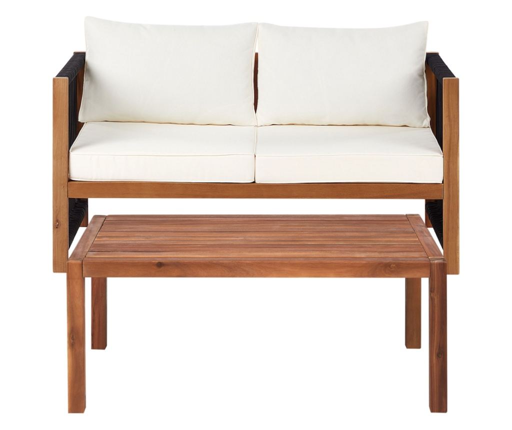 Kerti ülőgarnitúra asztallal 4 személyes ANTRIA Akácfa Fekete - 2