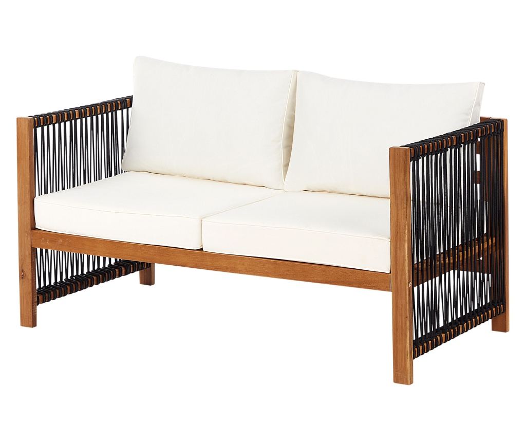 Kerti ülőgarnitúra asztallal 4 személyes ANTRIA Akácfa Fekete - 4