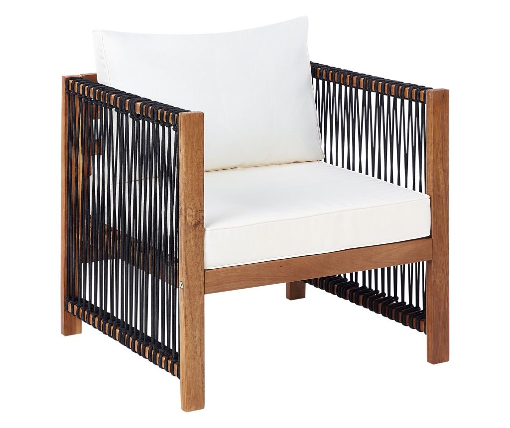 Kerti ülőgarnitúra asztallal 4 személyes ANTRIA Akácfa Fekete - 9