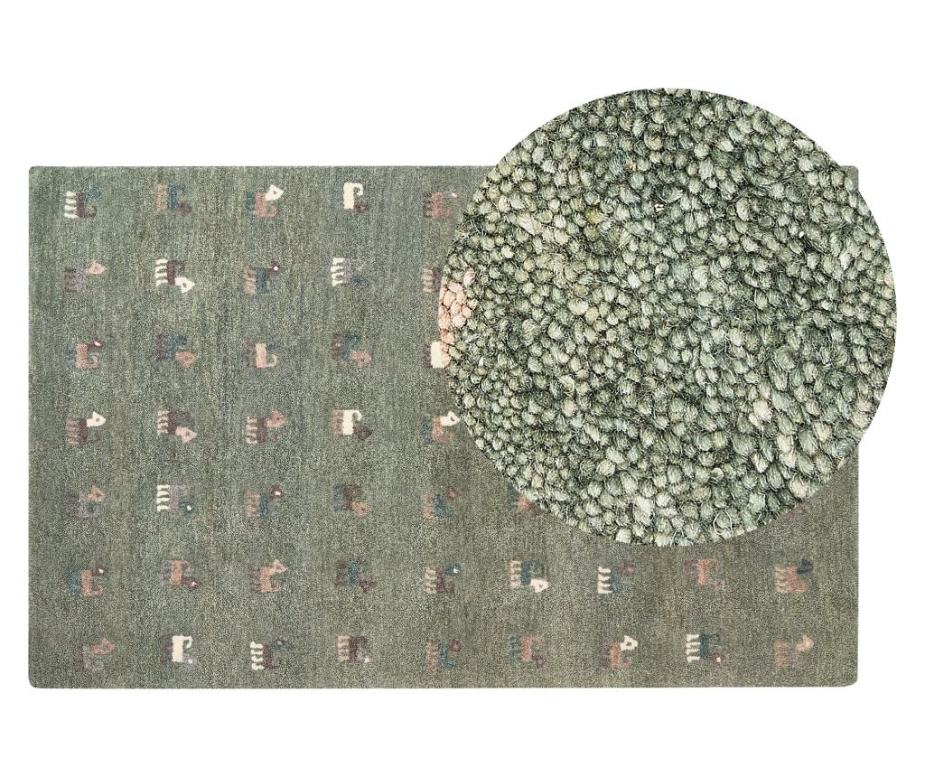 Szőnyeg KIZARLI Zöld 140 x 200 cm Gyapjú Gabbeh - 2
