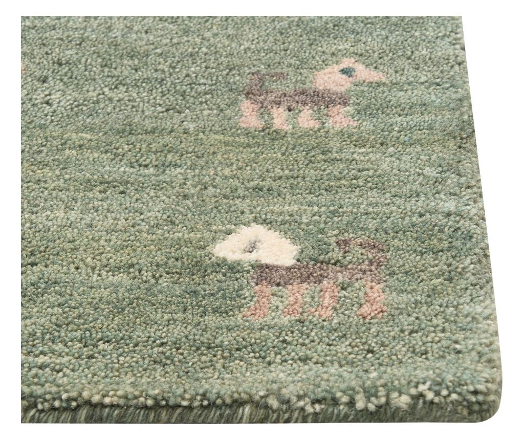 Szőnyeg KIZARLI Zöld 140 x 200 cm Gyapjú Gabbeh - 4