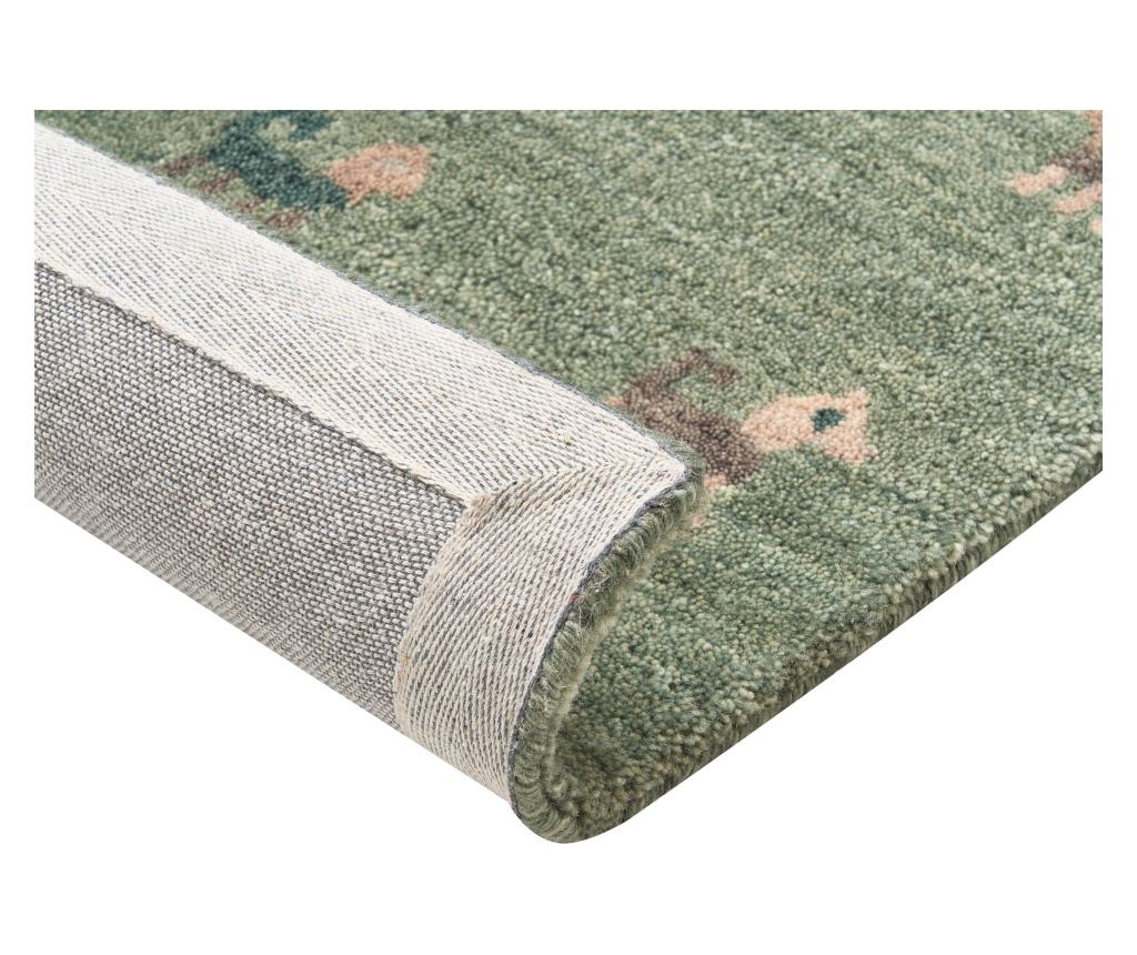 Szőnyeg KIZARLI Zöld 140 x 200 cm Gyapjú Gabbeh - 6