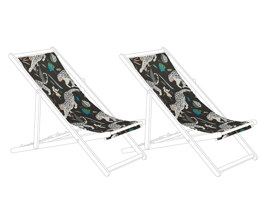 Kétdarabos csere nyugágyhuzat szett ANZIO/AVELLINO 113 x 44 cm Fekete - 2