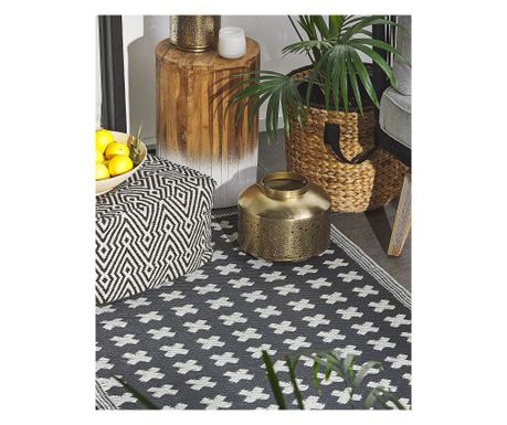 Covor de exterior ROHTAK Negru 90 x 180 cm