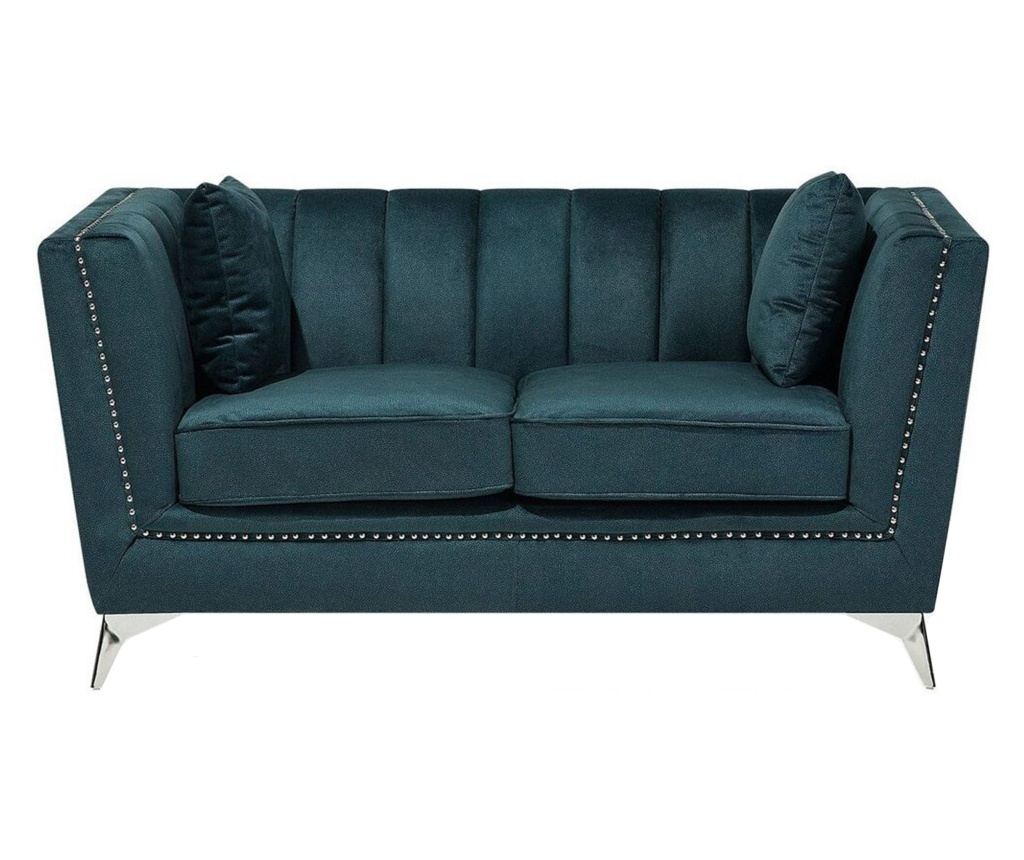 Kanapé 2 személyes GAULA Bársony Kékeszöld - 2