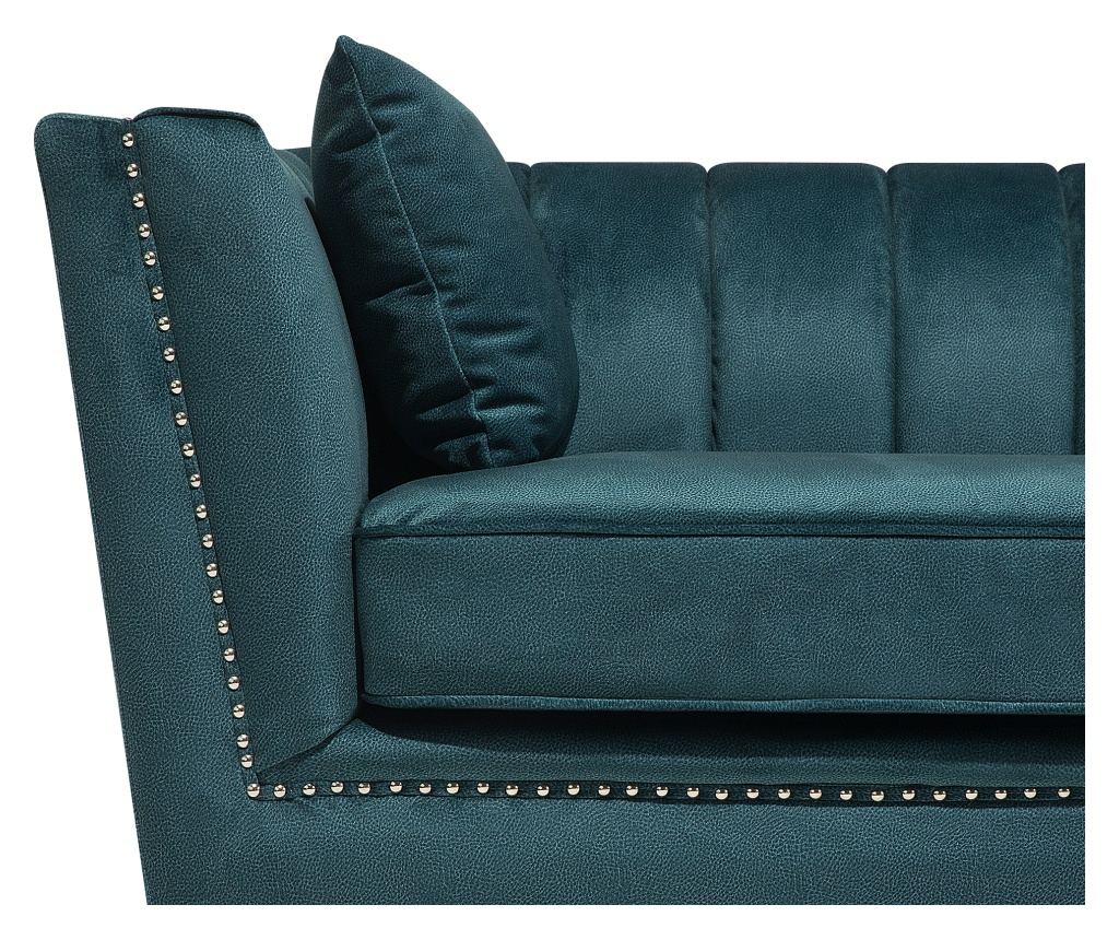 Kanapé 2 személyes GAULA Bársony Kékeszöld - 6