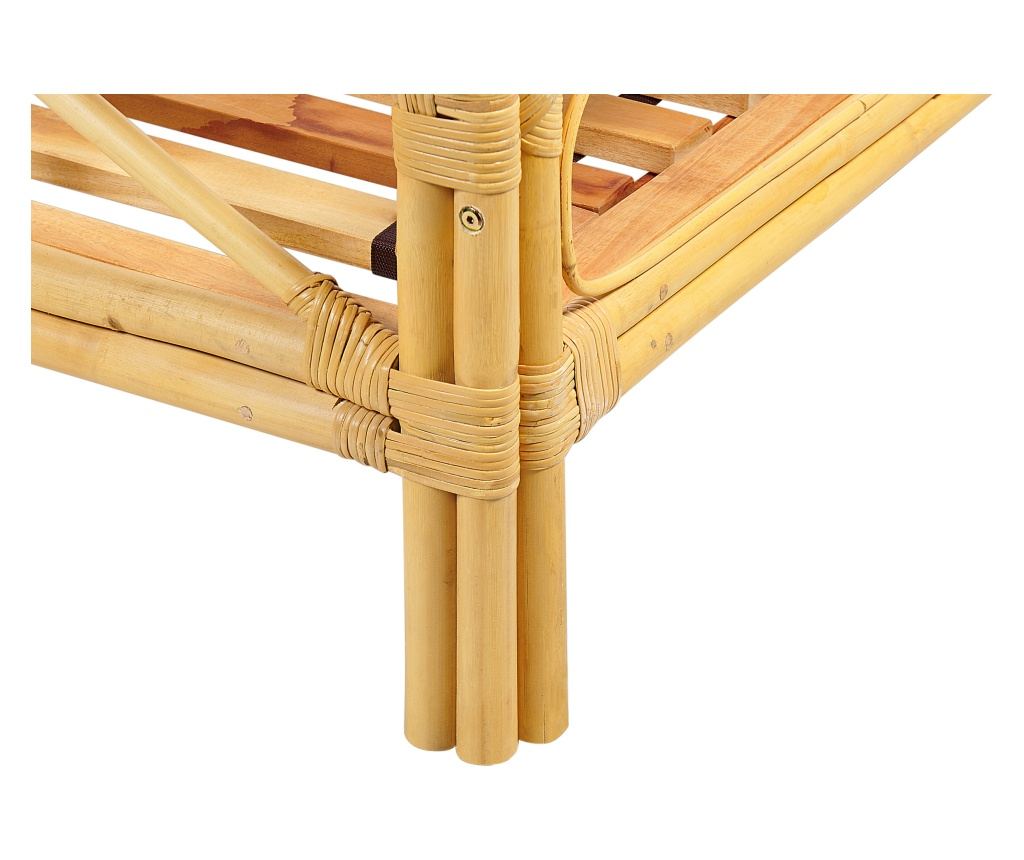 Ágy Rattan DOMEYROT 180 x 200 cm Világosbarna - 10