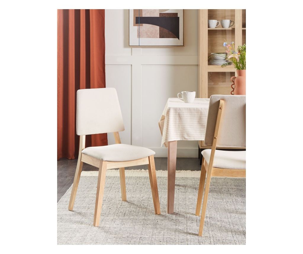 Étkezőszék kétdarabos szettben MERRILL Keményfa Világosbézs - 1