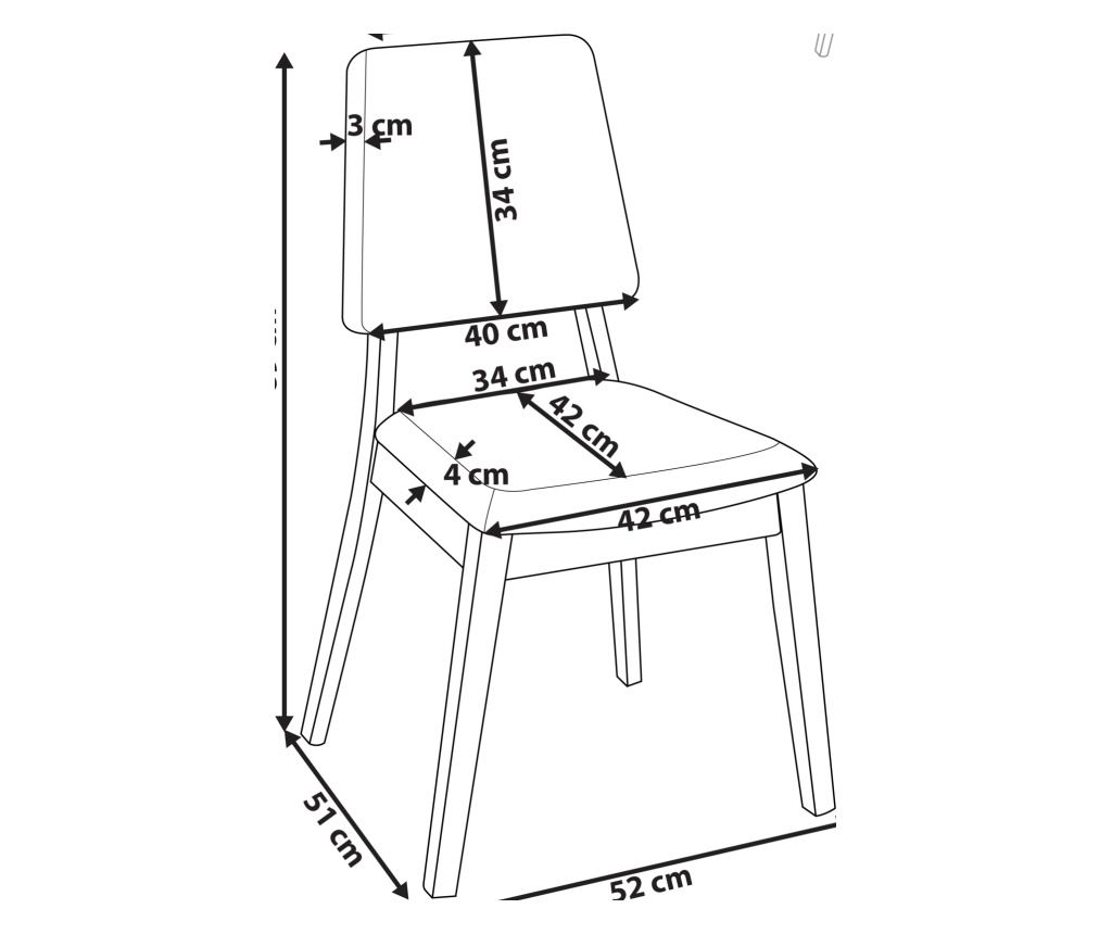 Étkezőszék kétdarabos szettben MERRILL Keményfa Világosbézs - 3