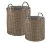 2 darabos fonott virágtartó szett BITOLA PE Rattan 40/48 cm Barna thumbnail 2