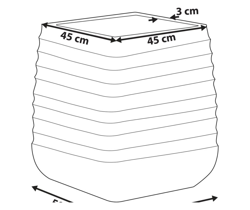 Virágcserép PARIKIA 50 cm Törtfehér - 3