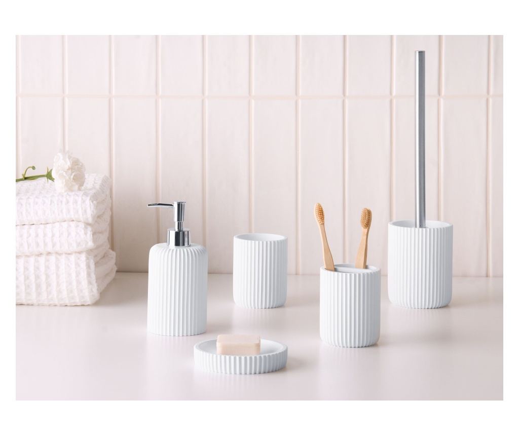 5 darabos fürdőszobai kiegészítő szett CAMANA Fehér - 1