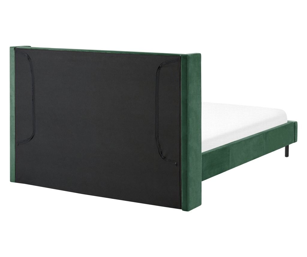 Ágy Bársony VILLETTE 140 x 200 cm Sötétzöld - 5