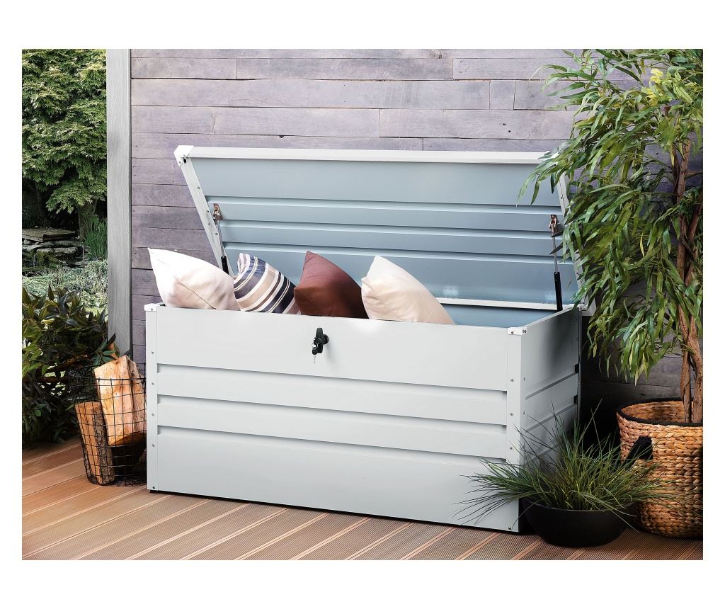 Párnatartó láda CEBROSA 132 cm 62 cm Világosszürke - 1