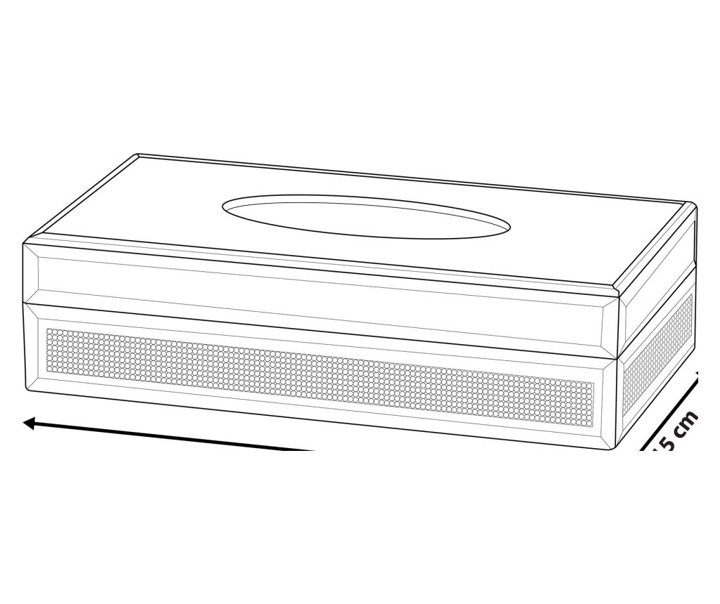 Zsebkendőtartó doboz CHARLY Üveg Ezüst - 3