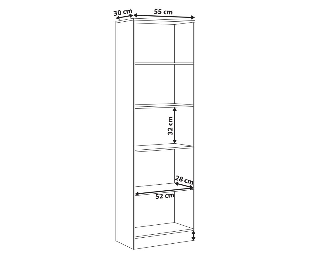 Ötszintes könyvespolc WINNIPEG 174 cm Fehér - 3