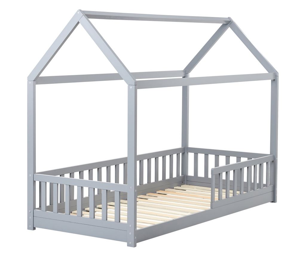 Gyerekágy Ház Fenyő COSSAYE 90 x 200 cm Szürke - 8