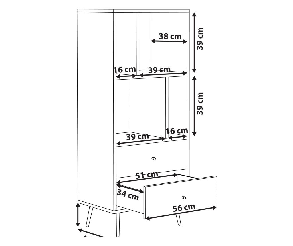 Polcrendszer RICHMOND 139 cm Sötét diófa - 3