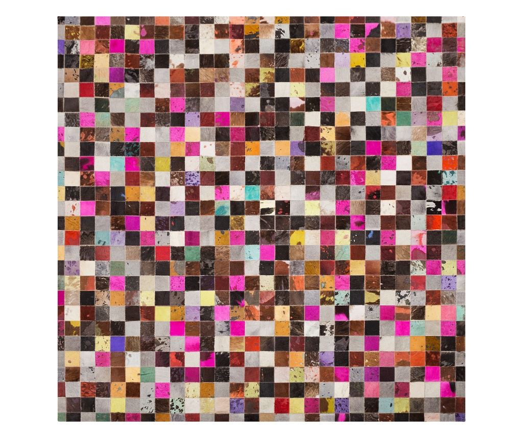 Szőnyeg ENNE Színes 200 x 200 cm Bőr - 4