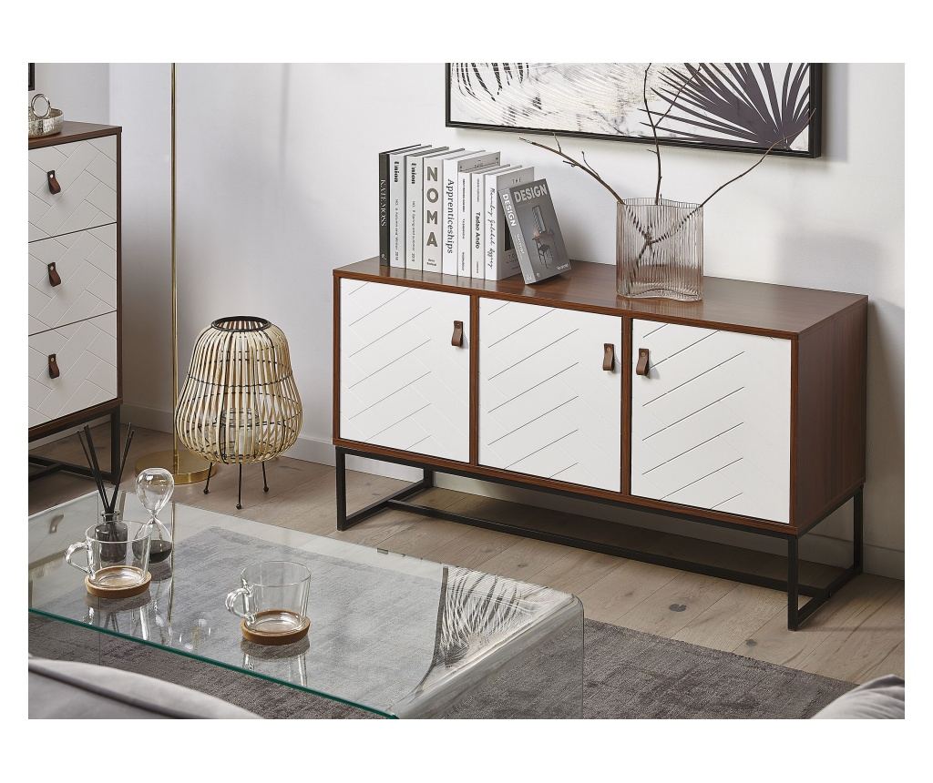 Szekrény NUEVA Sötétbarna/fehér - 1