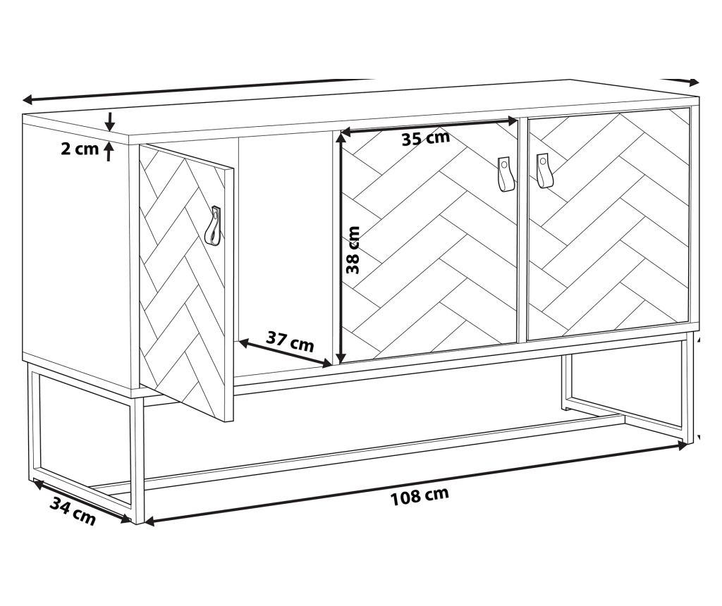 Szekrény NUEVA Sötétbarna/fehér - 3