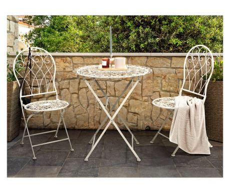 Masă de grădină STIFFE 70 cm 70 cm Metal Alb
