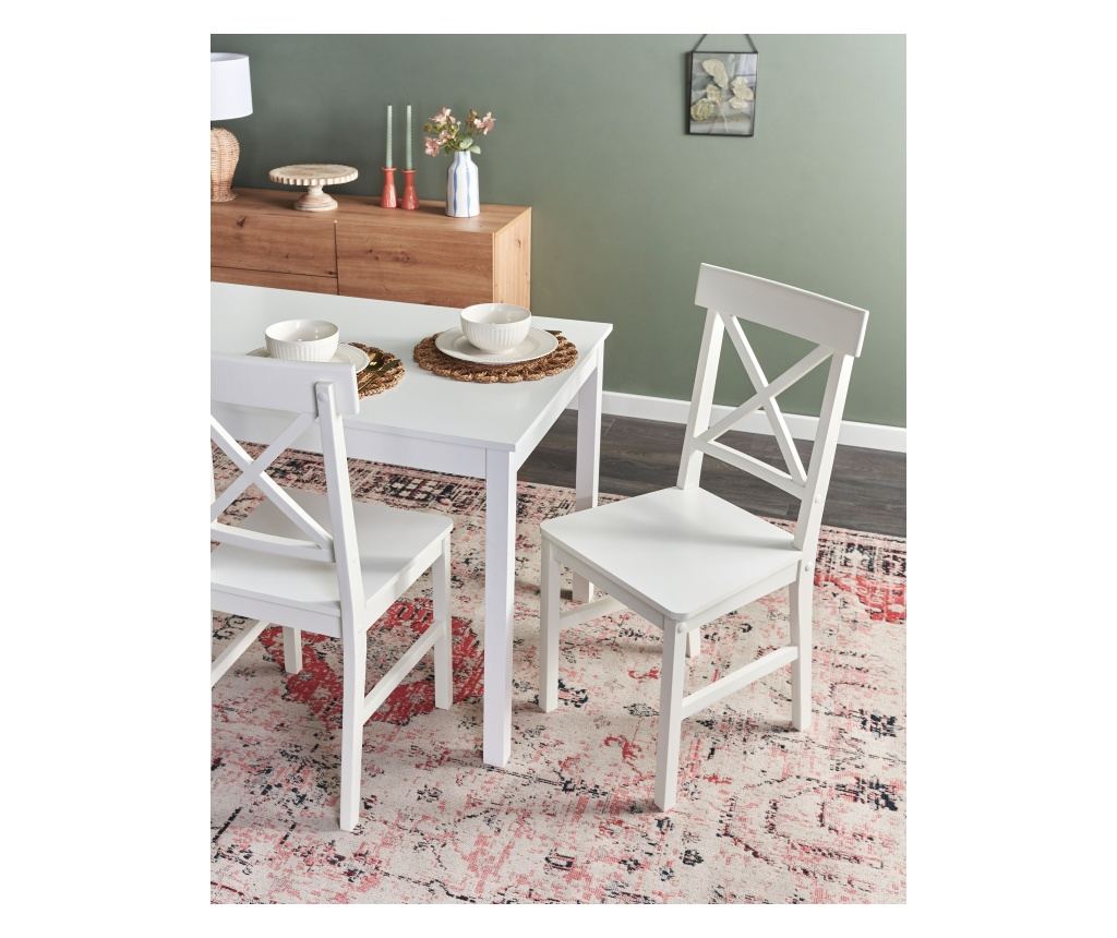 Étkezőszék kétdarabos szettben BARLEE Nyárfa Fehér - 1