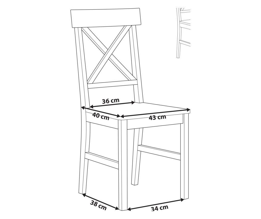 Étkezőszék kétdarabos szettben BARLEE Nyárfa Fehér - 3