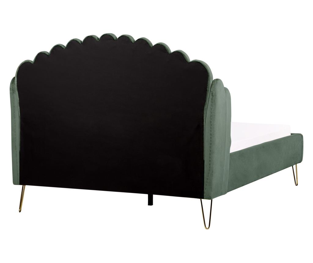 Ágy Bársony AMBILLOU 140 x 200 cm Zöld - 6