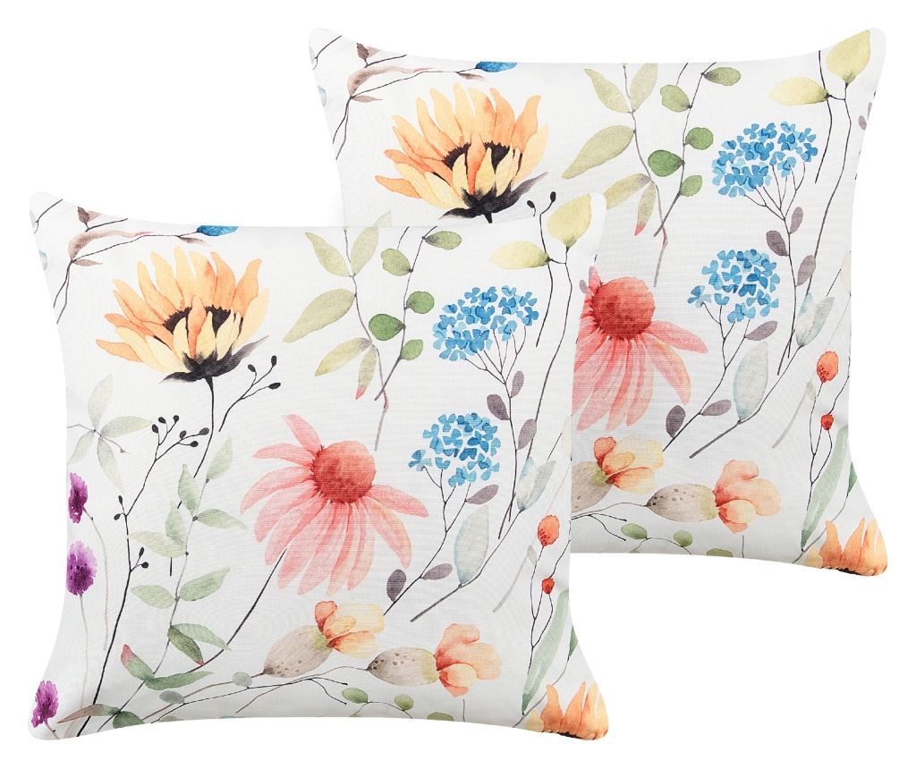 Kültéri díszpárna kétdarabos szettben MONESI Virágmintás 45 x 45 cm Színes - 2