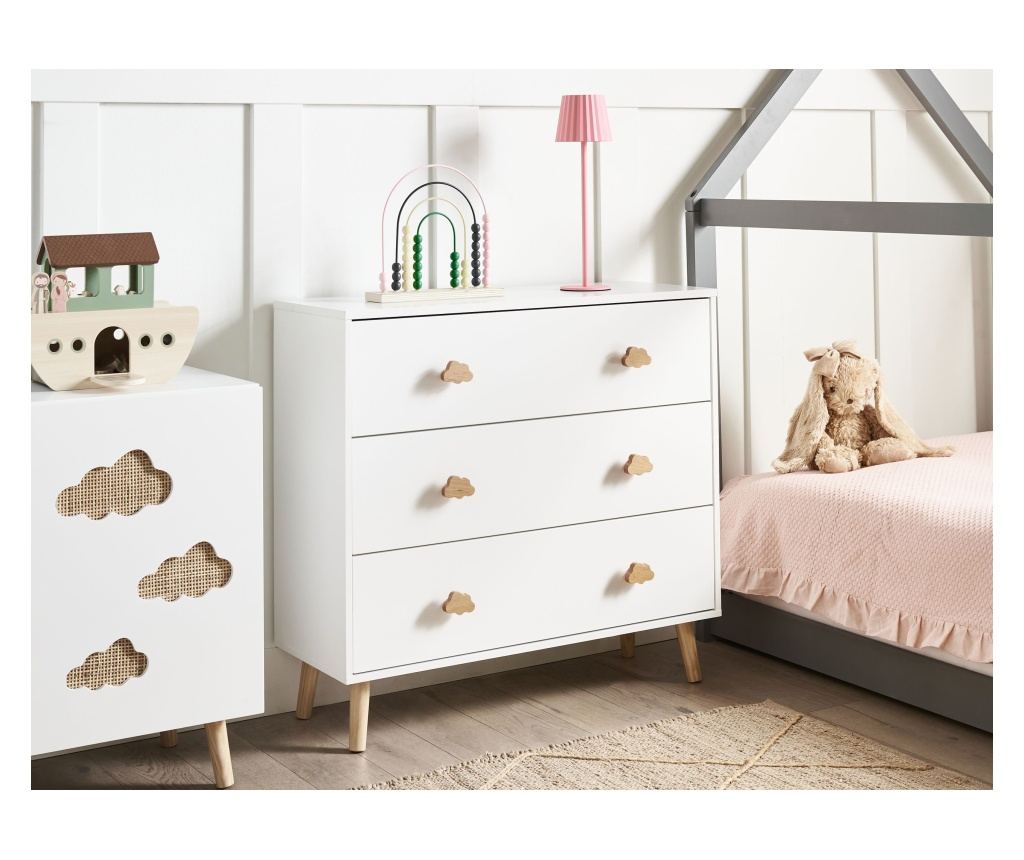 Háromfiókos komód CLOUDY Fehér - 1