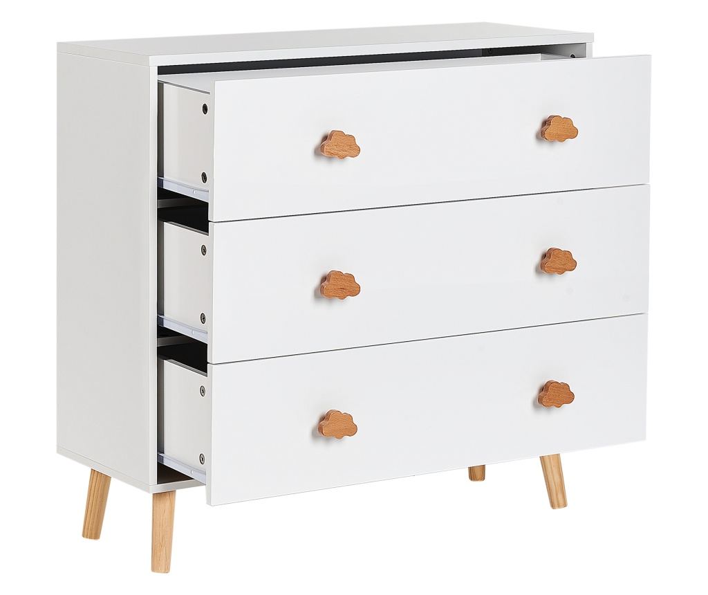 Háromfiókos komód CLOUDY Fehér - 5
