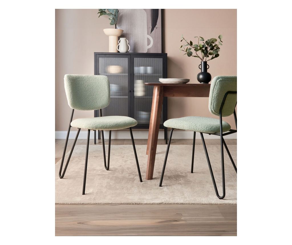 Étkezőszék kétdarabos szettben NELKO Buklé Világoszöld - 1