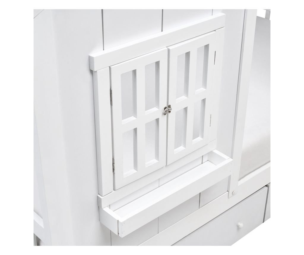 Gyerekágy fiókokkal Ház Fenyő TRAPPES 90 x 200 cm Fehér - 3