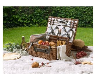 PRUNEAU Wicker Brown Picnic Basket