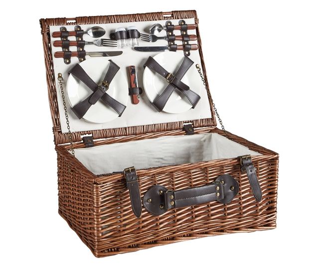 PRUNEAU Wicker Brown Picnic Basket