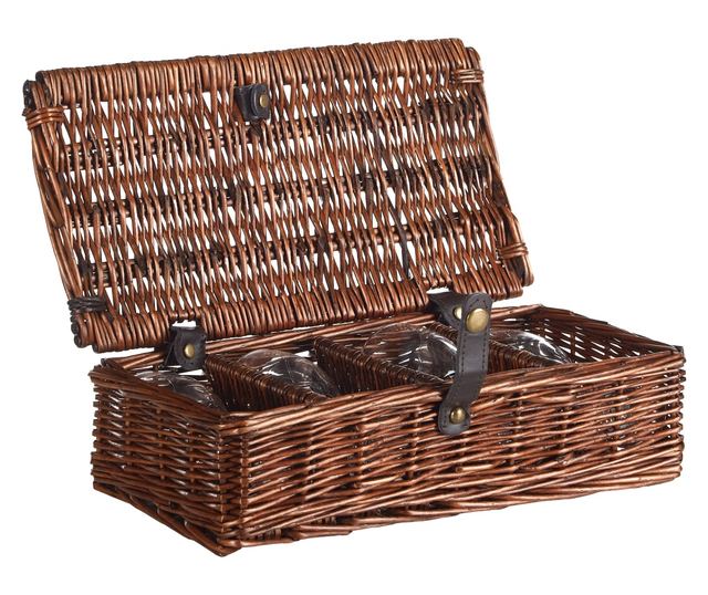 PRUNEAU Wicker Brown Picnic Basket