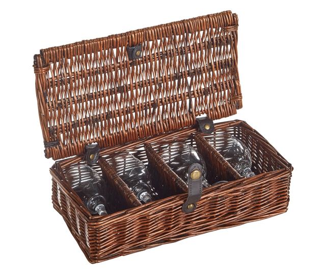 PRUNEAU Wicker Brown Picnic Basket