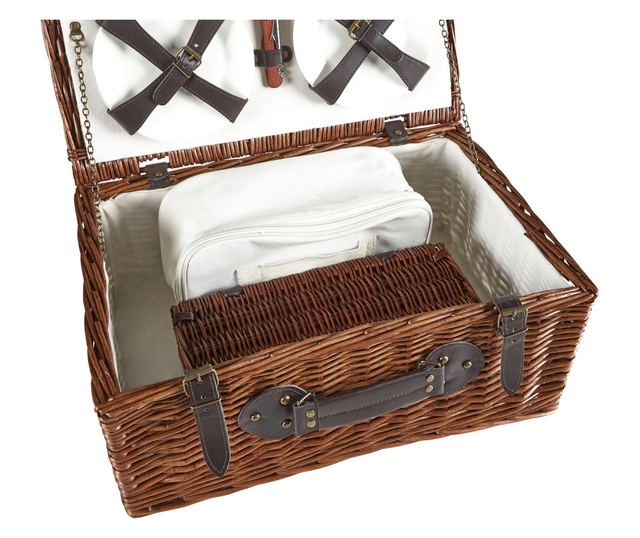 PRUNEAU Wicker Brown Picnic Basket