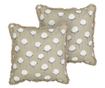 PSILOTALES Set of 2 Beige Floral Print Cotton Decorative Pillows 45 x 45 cm